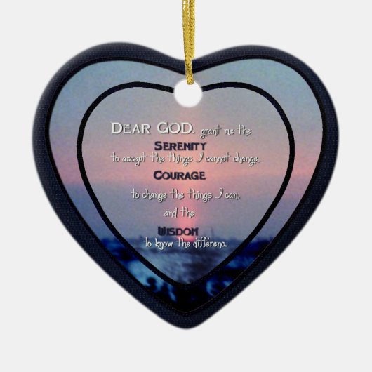 セラミックハートオーナメント_セレニティ祈り_2 セラミックオーナメント (正面)