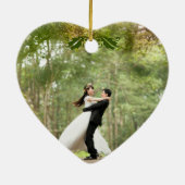 セラミックハートファーストクリスマス、イリデセントレッド セラミックオーナメント (裏面)