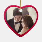 セラミックハートファーストクリスマス、イリデセントレッド セラミックオーナメント (裏面)