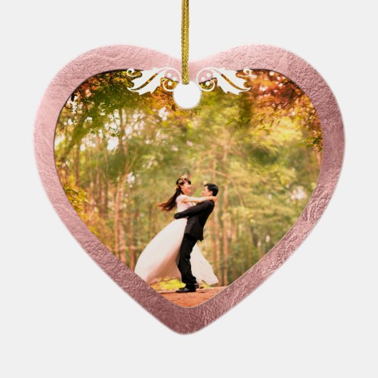 セラミックハートフェイクバラ金ゴールド+金ゴールド セラミックオーナメント (裏面)