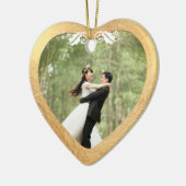 セラミックハートフェイクバラ金ゴールド+金ゴールド セラミックオーナメント (左)