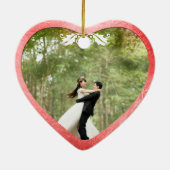 セラミックハート初めてのクリスマス、虹色(赤) セラミックオーナメント (裏面)