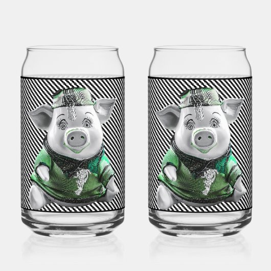 セラミックピギーバンク ガラス ガラス缶 (正面)
