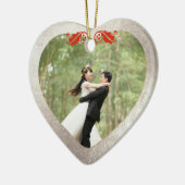 セラミックフェイクハート銀+金ゴールド セラミックオーナメント (左)