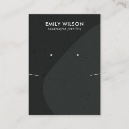 セラミックブラックグレー波ネックレスイヤリングディスプレイ 名刺