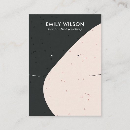セラミックブラック赤面波ネックレスイヤリングディスプレイ 名刺 (正面)
