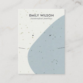 セラミックブルーグレー波ネックレスイヤリングディスプレイ 名刺