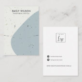 セラミックブルーグレー波ネックレスイヤリングディスプレイ 名刺 (正面/裏面)