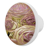 セラミックプル – ゴールデンピンクのバラ セラミックノブ (右)