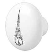 セラミックプル – ヴィンテージ裁縫テーマ、シザー セラミックノブ (右)