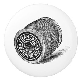 セラミックプル – ヴィンテージ裁縫テーマ、スレッドスプール セラミックノブ