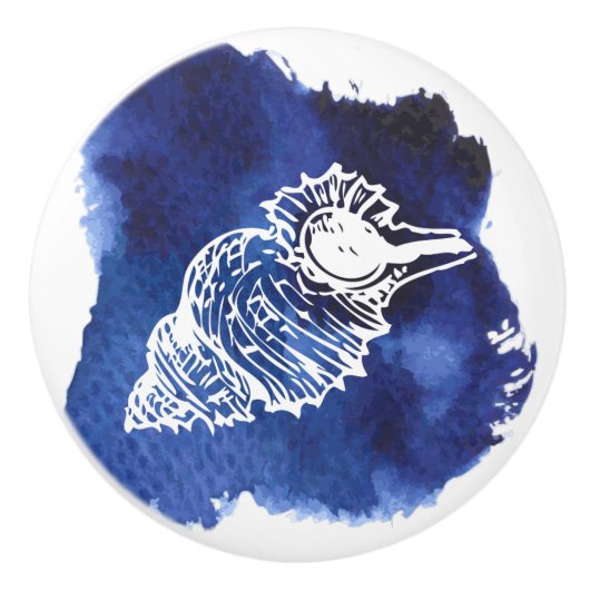 セラミックプル、沿岸生活デザイン、シーシェル セラミックノブ (正面)