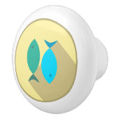 セラミックプル、沿岸生活デザイン、魚 セラミックノブ (右)