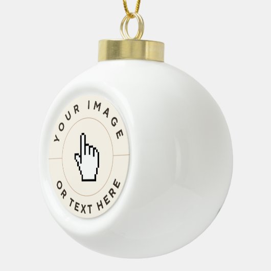 セラミックボールオーナメントカスタム-文字(イメージを追加) セラミックボールオーナメント (右)