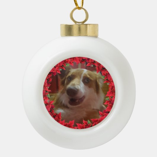 セラミックボールペット写真額縁オーナメント セラミックボールオーナメント (正面)