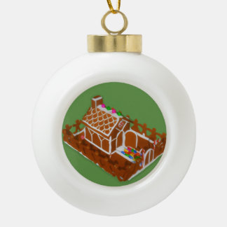 セラミックボール ジンジャーブレッドハウスクリスマスオーナメント セラミックボールオーナメント