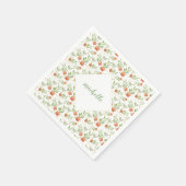 セラミックポットの家庭植物の水彩模様 スタンダードカクテルナプキン (角)