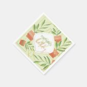 セラミックポット水彩新鮮植物 スタンダードカクテルナプキン (角)