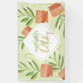 セラミックポット水彩新鮮植物 横断幕 (縦)