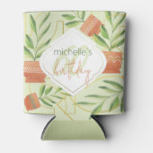 セラミックポット水彩新鮮植物 缶クーラー (正面)