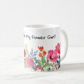 セラミックマグカップ水色ワイルドフラワーガールギフト コーヒーマグカップ (正面右)