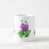 セラミックマグ 幻想的な紫の花 コーヒーマグカップ (中央)
