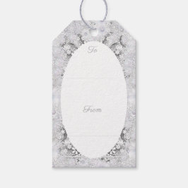 セラミックレースグレーとスノーフレーク ギフトタグ