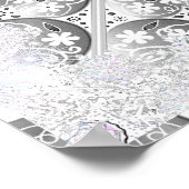 セラミックレースグレーとスノーフレーク ポスター (角)