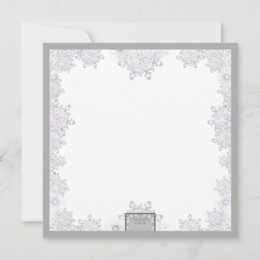 セラミックレースグレーとスノーフレーク 招待状 (裏面)