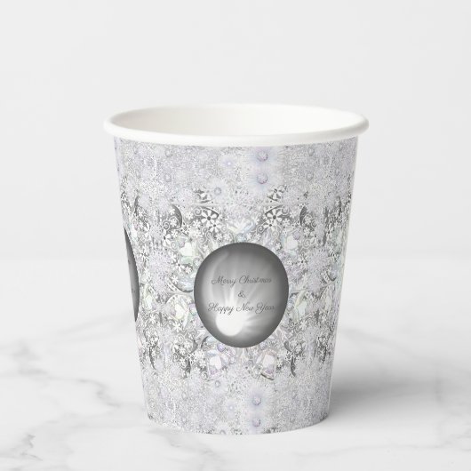 セラミックレースグレーとスノーフレーク 紙コップ (裏面)