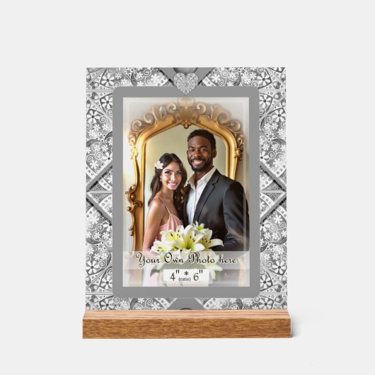 セラミックレースグレー アクリルサイン (正面)