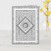 セラミックレースグレー カード (黄色い花)