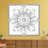 セラミックレースグレー キャンバスプリント (インサイチュ (リビング))