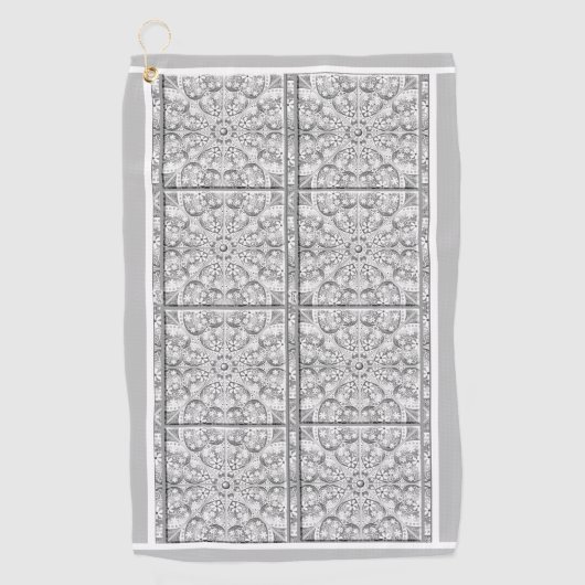 セラミックレースグレー ゴルフタオル (正面)