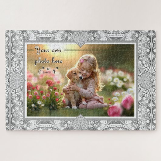 セラミックレースグレー ジグソーパズル (横)