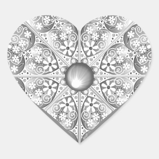 セラミックレースグレー ハートシール (正面)