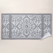 セラミックレースグレー ビーチタオル (正面)