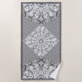 セラミックレースグレー ビーチタオル