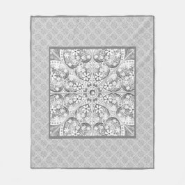 セラミックレースグレー フリースブランケット