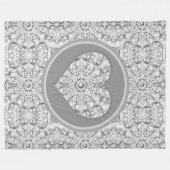 セラミックレースグレー フリースブランケット (正面(横))