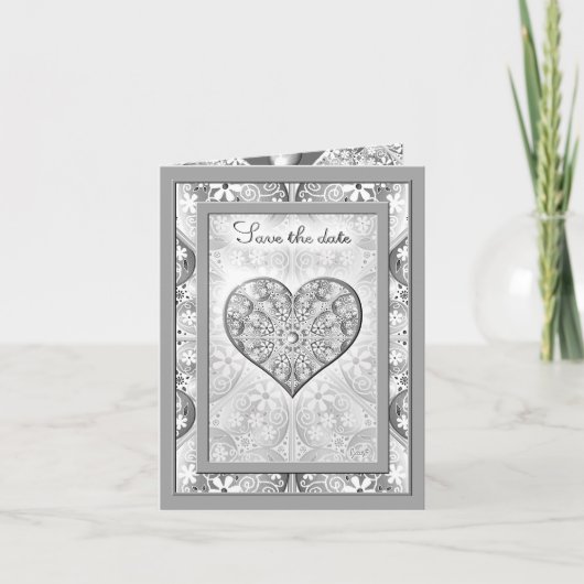 セラミックレースグレー 招待状 (正面)