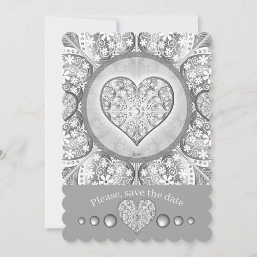 セラミックレースグレー 招待状 (正面)