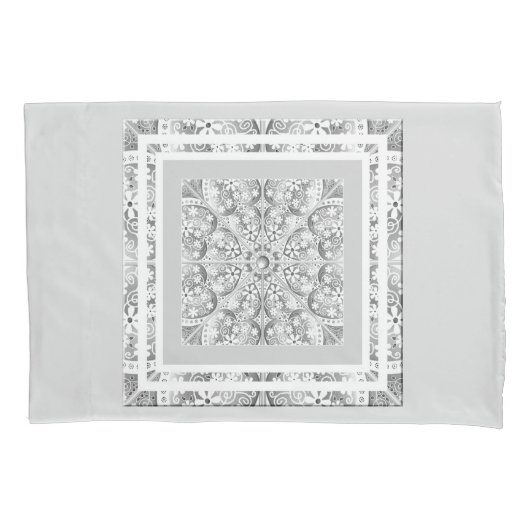 セラミックレースグレー 枕カバー (正面)