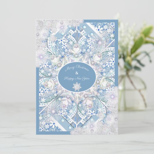 セラミックレーススカイブルー&スノーフレーク カード (スタンド正面)