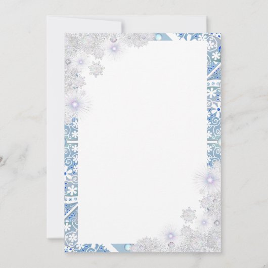 セラミックレーススカイブルー&スノーフレーク カード (裏面)