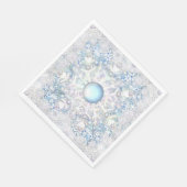 セラミックレーススカイブルー&スノーフレーク スタンダードランチョンナプキン (角)