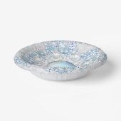 セラミックレーススカイブルー&スノーフレーク ペーパーボウル (傾斜あり)