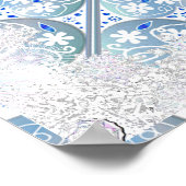 セラミックレーススカイブルー&スノーフレーク ポスター (角)