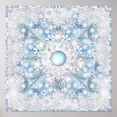 セラミックレーススカイブルー&スノーフレーク ポスター (正面)