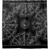 セラミックレースブラック シャワーカーテン (正面)